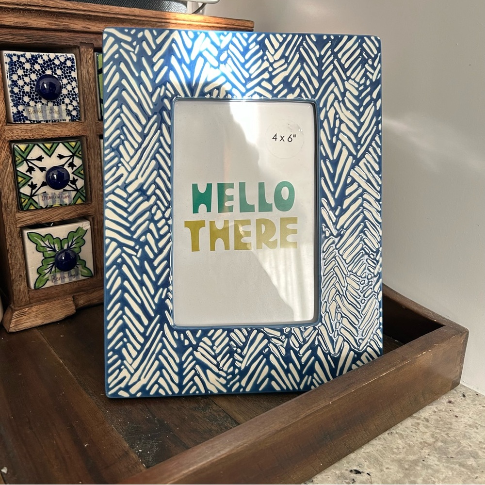 New target Blue and White Patterned Photo Frame